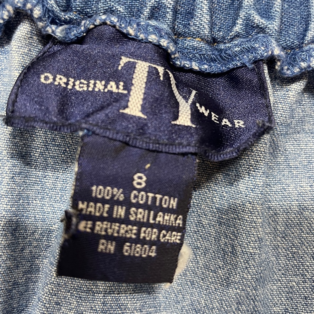 Vintage Original TY Wear A Line Midi Denim Cotton Skirt Size 8 Pockets - Picture 5 of 6